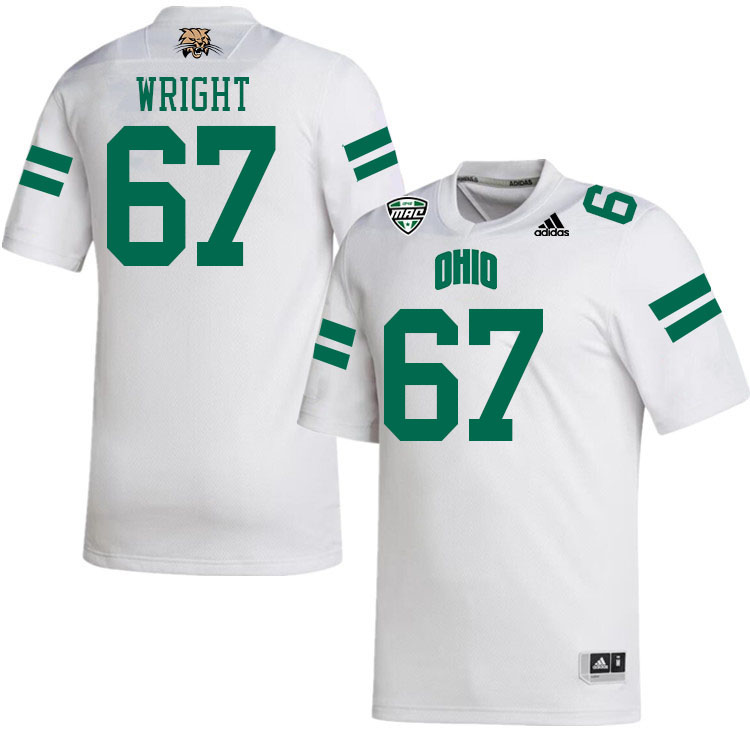 Ohio Bobcats #67 Kam Wright College Football Jerseys Stitched-White